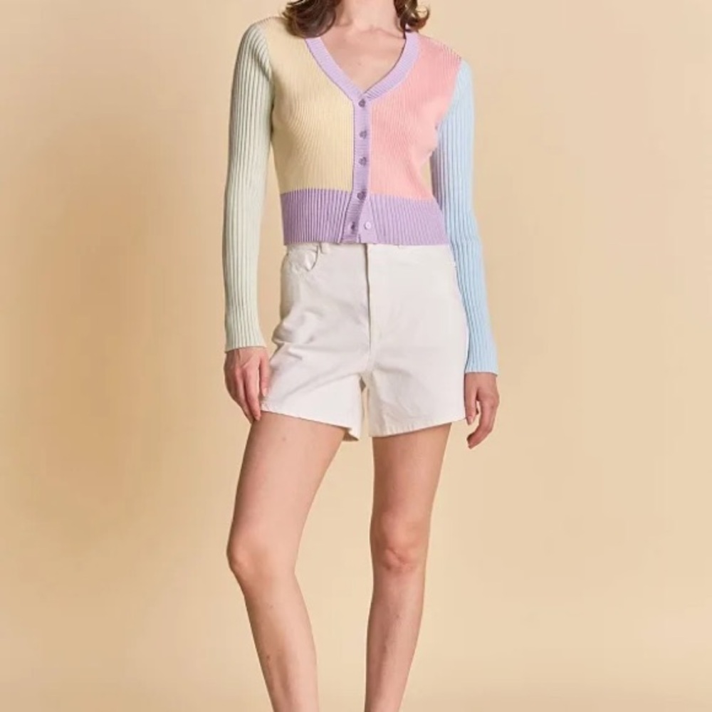 English Factory Color Block Cardigan - Picture 2 of 5